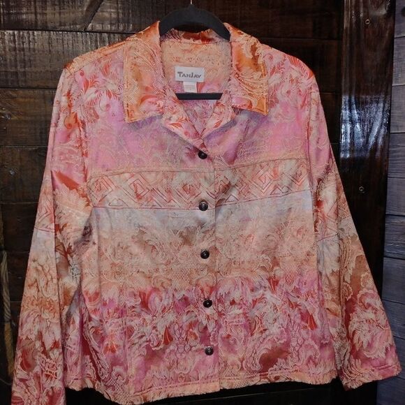 Vintage Tapestry Design Jacket Tan Jay Large - Picture 1 of 5